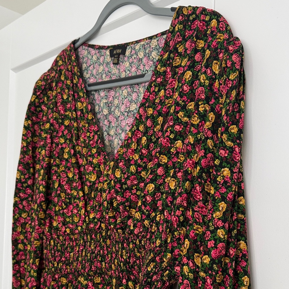 AFRM Multicolor Floral V-Neck Blouse - Picture 3 of 4